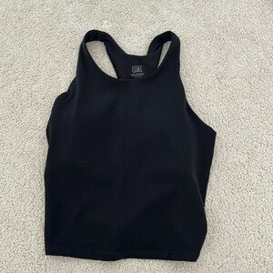 athleta girl built in bra athletic tank (black)